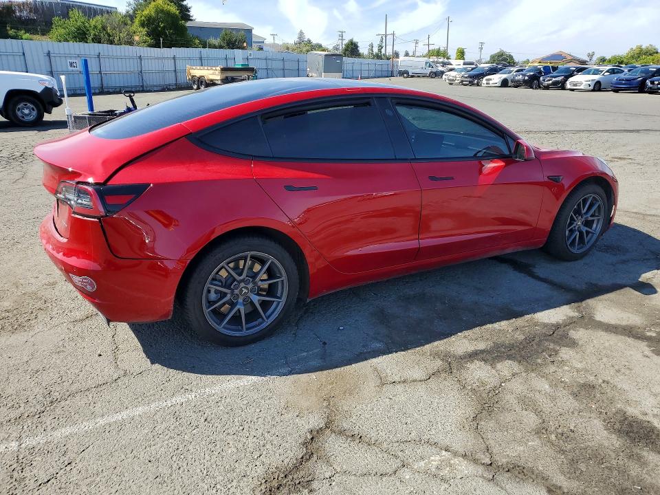 2021 Tesla VIN 5YJ3E1EB4MF875460 COPART salvage auction — REAR END, Ca - Salvage Certificate, sold $5,600 on 2026-07-24 (photo 3)