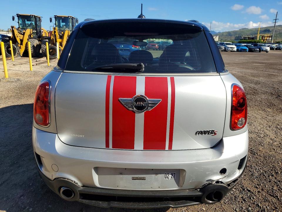 2012 Mini VIN WMWZC5C50CWL57826 COPART salvage auction — REAR END, HI - CERTIFICATE OF SALVAGE, sold $200 on 2026-08-17 (photo 6)