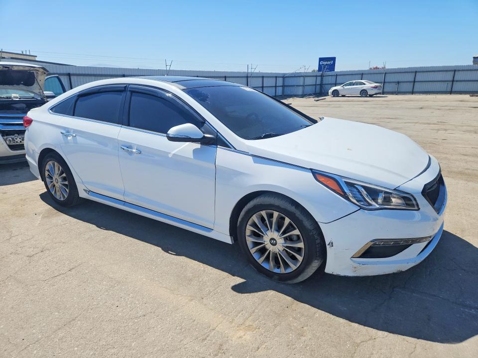 2015 Hyundai Sonata VIN 5NPE34AFXFH142990 COPART salvage auction — FRONT END, Ca - Salvage Certificate, sold $975 on 2026-07-02 (photo 4)