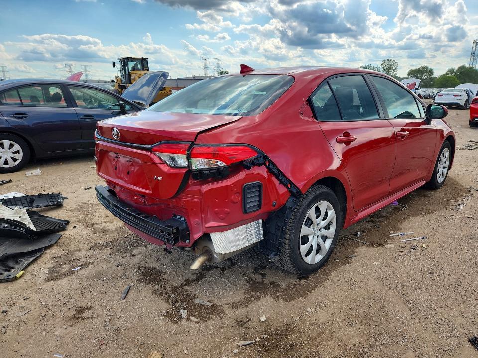 2020 Toyota VIN 5YFEPRAE0LP102957 COPART salvage auction — REAR END, IL - SALVAGE CERTIFICATE, sold $7,000 on 2026-07-28 (photo 3)
