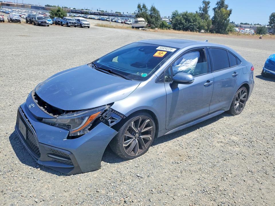 2021 Toyota Corolla VIN JTDP4MCE7MJ058012 COPART salvage auction — FRONT END, Ca - Salvage Certificate, sold $3,700 on 2026-07-14 (photo 1)