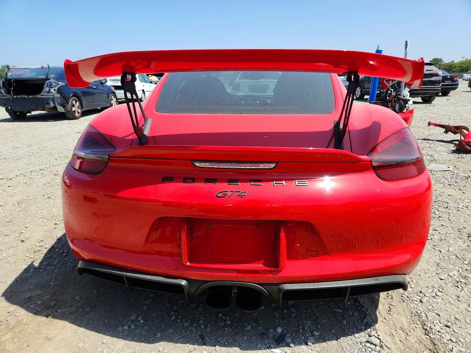 2016 Porsche Cayman VIN WP0AC2A82GK192399 COPART salvage auction — FRONT END, Ca - Non-Repairable Vehicle Cert, sold $42,000 on 2026-09-22 (photo 6)