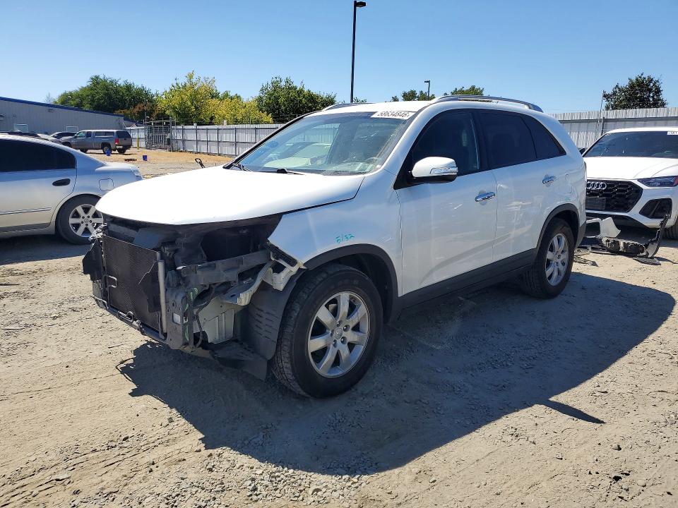 2012 Kia Sorento VIN 5XYKT4A27CG242709 COPART salvage auction — FRONT END, Ca - Salvage Certificate, sold $1,300 on 2026-07-07 (photo 1)
