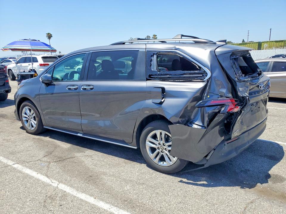 2025 Toyota Sienna VIN 5TDJSKFC5SS208886 COPART salvage auction — REAR END, CA - SALVAGE CERTIFICATE, sold $15,500 on 2026-07-07 (photo 2)
