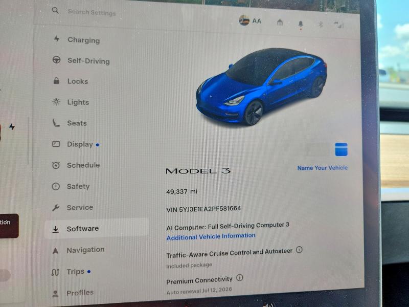 2023 Tesla Model 3 VIN 5YJ3E1EA2PF581664 COPART salvage auction — REAR END, Salvage Title, sold $9,700 on 2026-07-17 (photo 9)