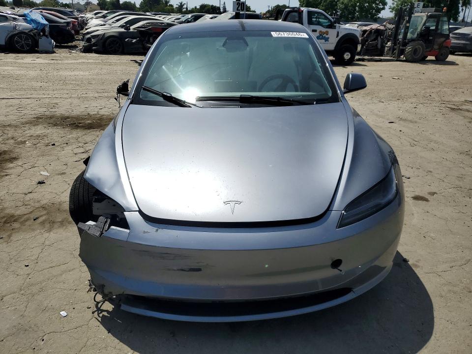 2025 Tesla Model 3 VIN 5YJ3E1EA7SF062599 COPART salvage auction — FRONT END, Ca - Salvage Certificate, sold $11,700 on 2026-07-30 (photo 5)