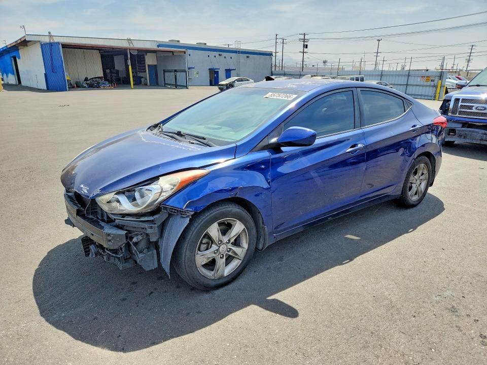2013 Hyundai Elantra VIN KMHDH4AE7DU836216 COPART salvage auction — FRONT END, Ca - Salvage Certificate, sold $1,300 on 2026-07-06 (photo 1)