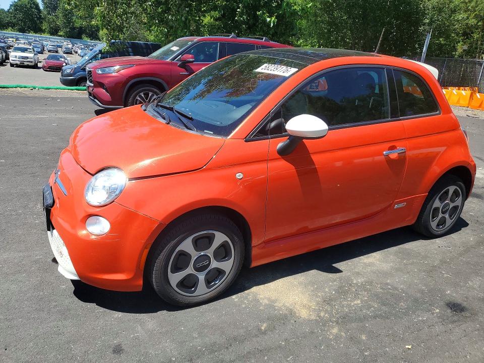 2013 Fiat 500 VIN 3C3CFFGE2DT751050 COPART salvage auction — FRONT END, Or - Salvage Title Certificate, sold $1,550 on 2026-07-27 (photo 1)
