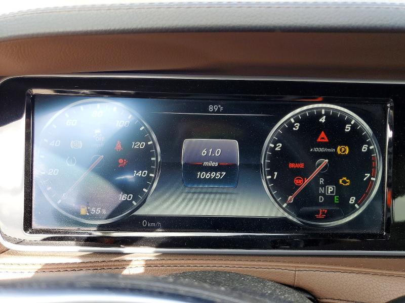2017 Mercedes-benz S-klasse VIN WDDUG8CB8HA313057 COPART salvage auction — WATER/FLOOD, Tx - Salvage Title-Flood Damage, sold $8,500 on 2026-07-09 (photo 9)
