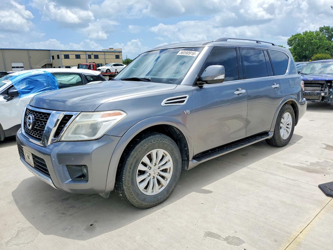 2017 Nissan Armada VIN JN8AY2NC7H9508196 COPART salvage auction — Front End, TX - CERTIFICATE OF TITLE (P), sold $2,000 on 2026-07-09 (photo 1)