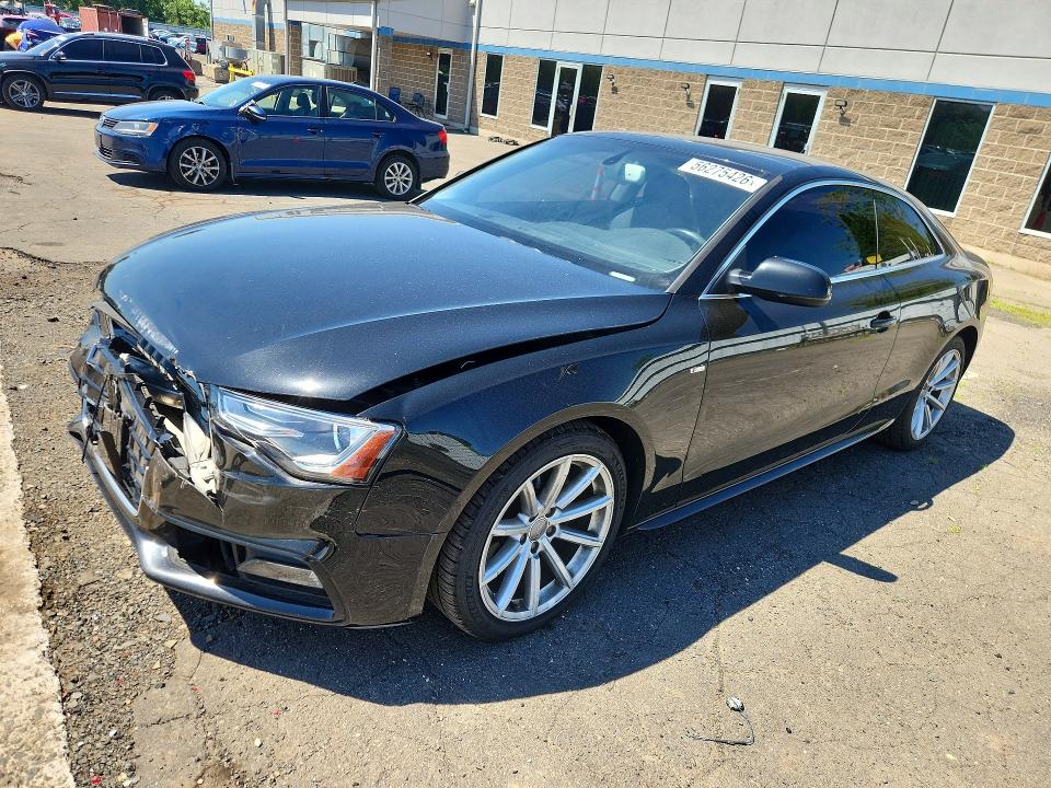 2015 Audi A5 VIN WAUMFAFRXFA030764 COPART salvage auction — FRONT END, Ct - Cert Of Title-Salvage, sold $600 on 2026-07-28 (photo 1)