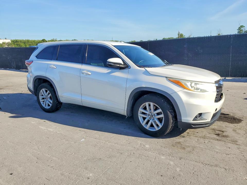 2016 Toyota Highlander VIN 5TDZKRFH5GS166928 COPART salvage auction — FRONT END, FL - CERT OF TITLE SLVG REBUILDABLE, sold $2,600 on 2026-07-02 (photo 4)