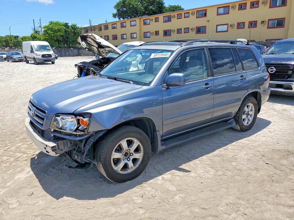 2006 Toyota Highlander VIN JTEGD21A560150910 COPART salvage auction — FRONT END, FL - CERT OF TITLE SLVG REBUILDABLE, sold $725 on 2026-07-24 (photo 1)