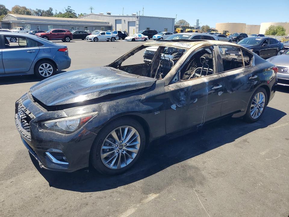 2019 Infiniti Q50 VIN JN1EV7AP4KM516145 COPART salvage auction — BURN, CA - SALVAGE CERTIFICATE, sold $1,050 on 2026-07-20 (photo 1)