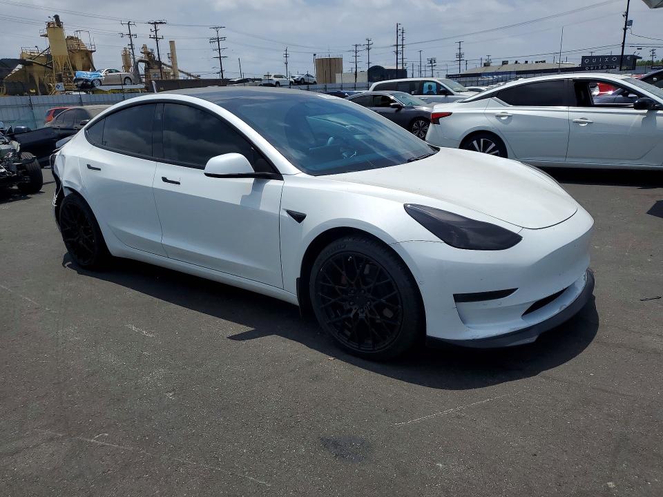 2021 Tesla Model 3 VIN 5YJ3E1EB2MF044720 COPART salvage auction — REAR END, Ca - Salvage Certificate, sold $7,500 on 2026-07-08 (photo 4)