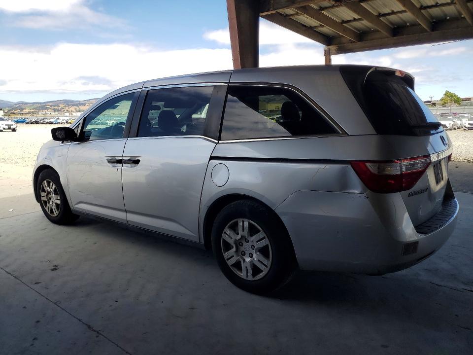 2013 Honda Odyssey VIN 5FNRL5H20DB090081 COPART salvage auction — FRONT END, Ca - Salvage Certificate, sold $3,400 on 2026-07-02 (photo 2)