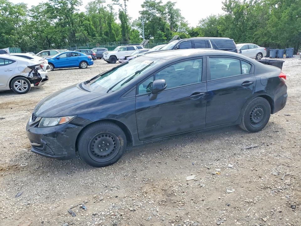 2013 Honda Civic VIN 2HGFB2F57DH591854 COPART salvage auction — FRONT END, Md - Cert Of Salvage > 75% Damage, sold $125 on 2026-07-23 (photo 1)