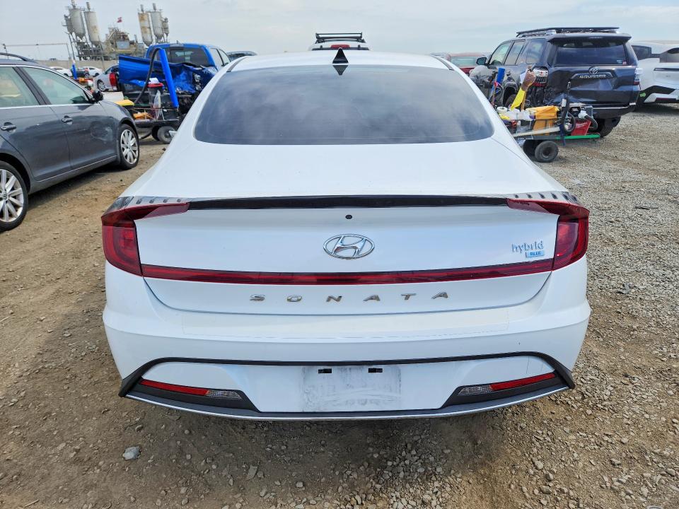 2020 Hyundai Sonata hybrid VIN KMHL24JJ5LA009664 COPART salvage auction — FRONT END, Ca - Salvage Certificate, sold $125 on 2026-07-28 (photo 6)