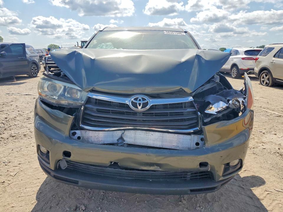 2015 Toyota Highlander VIN 5TDJKRFH9FS122216 COPART salvage auction — FRONT END, KS - CERT OF TITLE-SALVAGE, sold $125 on 2026-07-28 (photo 5)