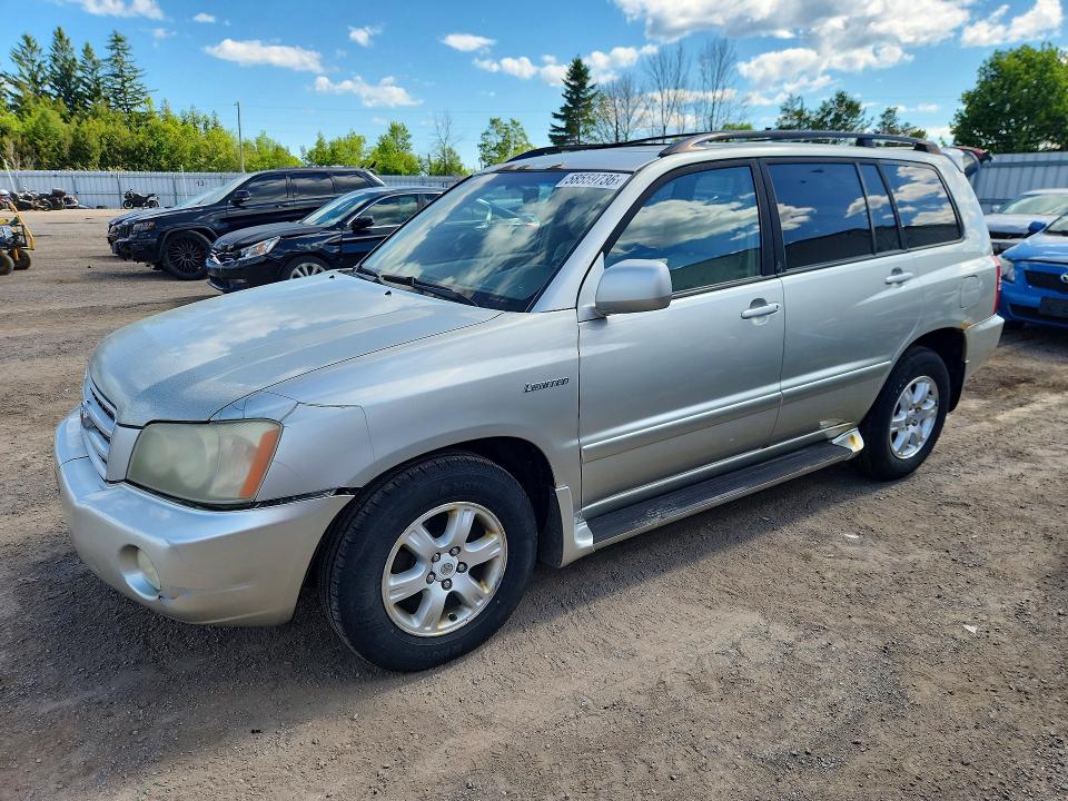 2003 Toyota Highlander VIN JTEHF21A330125014 COPART salvage auction — FRONT END, On - Permit No Brand - Unfit, sold $975 on 2026-07-16 (photo 1)