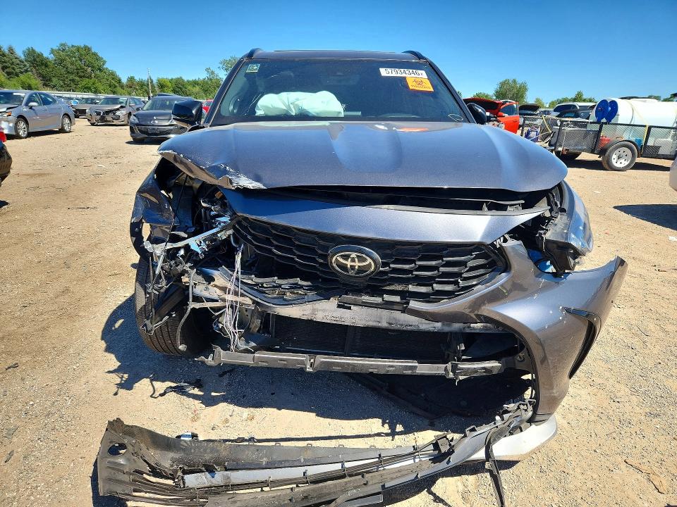2022 Toyota Highlander VIN 5TDJZRBH4NS189998 COPART salvage auction — FRONT END, Il - Salvage Certificate, sold $1,150 on 2026-07-28 (photo 5)