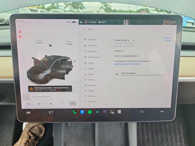 2021 Tesla Model y VIN 5YJYGDEE8MF158653 COPART salvage auction — REAR END, AL - CERT OF TITLE-SALVAGE TITLE (P), sold $9,300 on 2026-07-02 (photo 9)