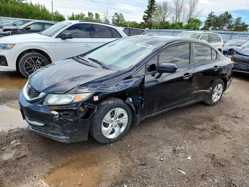 2014 Honda Civic VIN 2HGFB2E48EH002031 COPART salvage auction — FRONT END, ON - PERMIT NO BRAND - UNFIT, sold $975 on 2026-07-02 (photo 1)