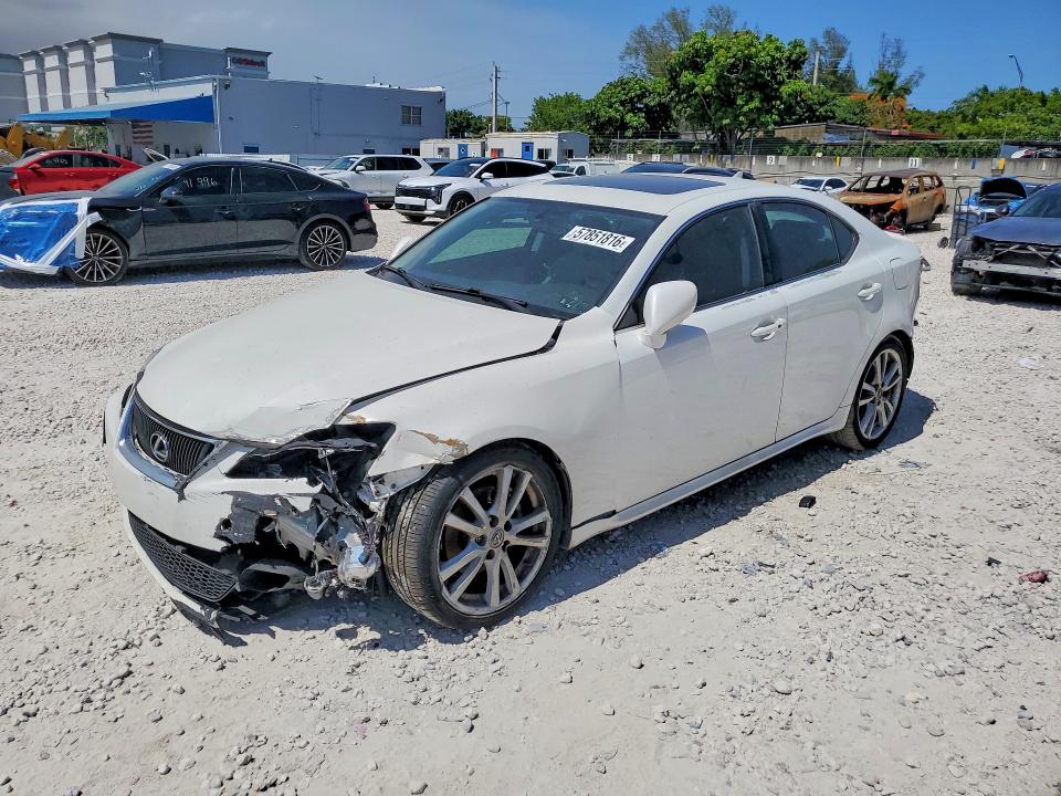2007 Lexus Is 250 VIN JTHBK262472038397 COPART salvage auction — FRONT END, Fl - Cert Of Ttl-Rebuilt&Slvg Rbld, sold $375 on 2026-07-07 (photo 1)