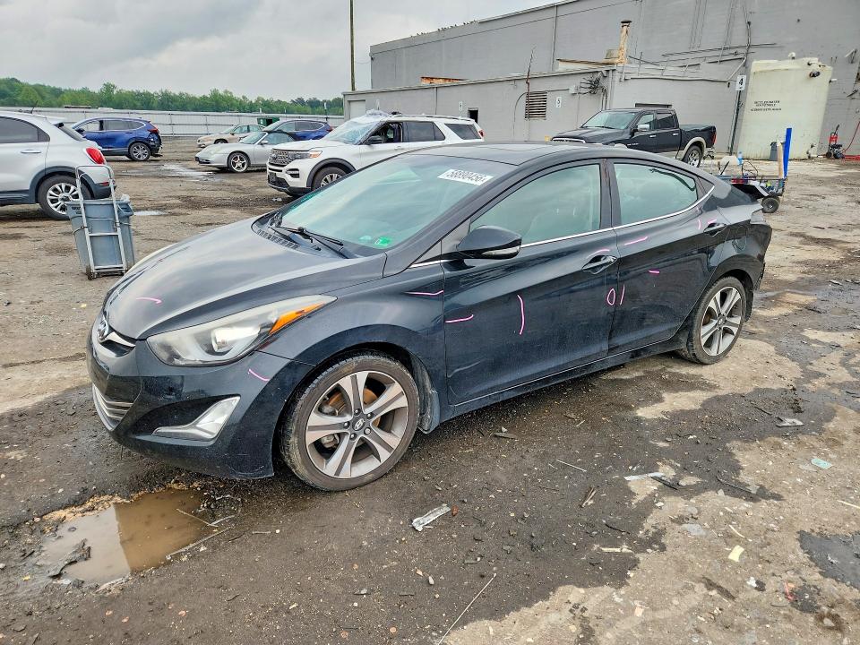 2014 Hyundai Elantra VIN KMHDH4AH4EU070344 COPART salvage auction — REAR END, Va - Cert Of Title - Salvage, sold $1,300 on 2026-07-22 (photo 1)
