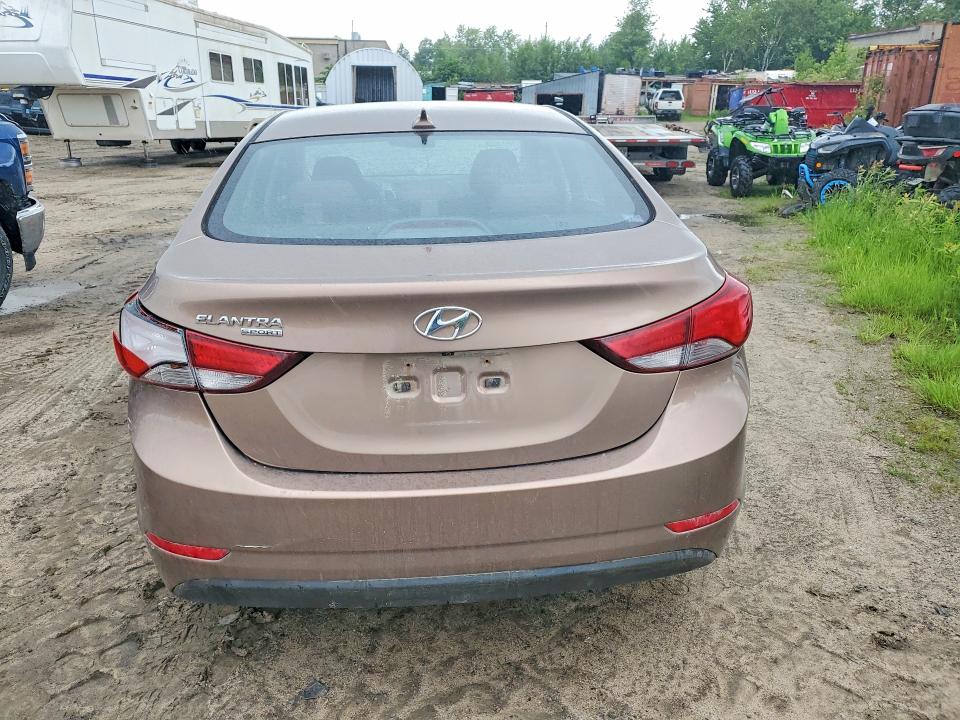 2016 Hyundai Elantra VIN KMHDH4AE2GU617846 COPART salvage auction — REAR END, ON - PERMIT NO BRAND - UNFIT, sold $2,250 on 2026-07-07 (photo 6)