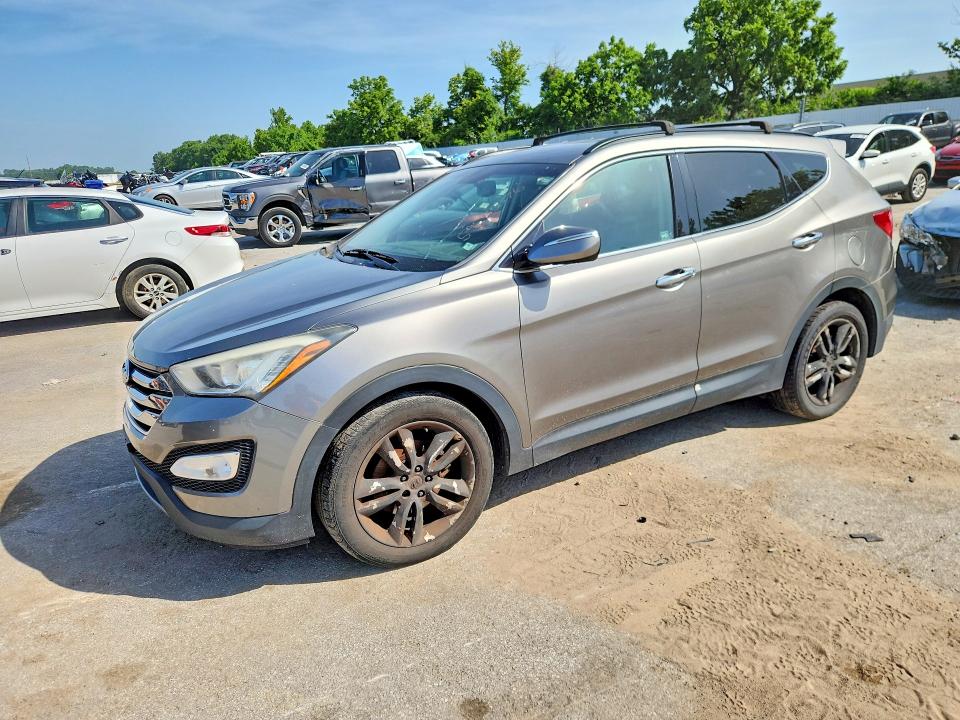 2013 Hyundai Santa fe VIN 5XYZU3LAXDG012657 COPART salvage auction — FRONT END, Mo - Certificate Of Title, sold $1,450 on 2026-07-31 (photo 1)