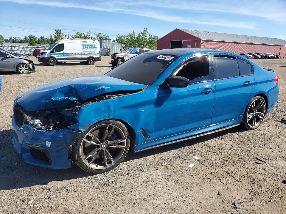 2018 BMW M550i xdrive VIN WBAJB9C5XJB049719 COPART salvage auction — FRONT END, ON - PERMIT NO BRAND - UNFIT, sold $2,750 on 2026-07-21 (photo 1)
