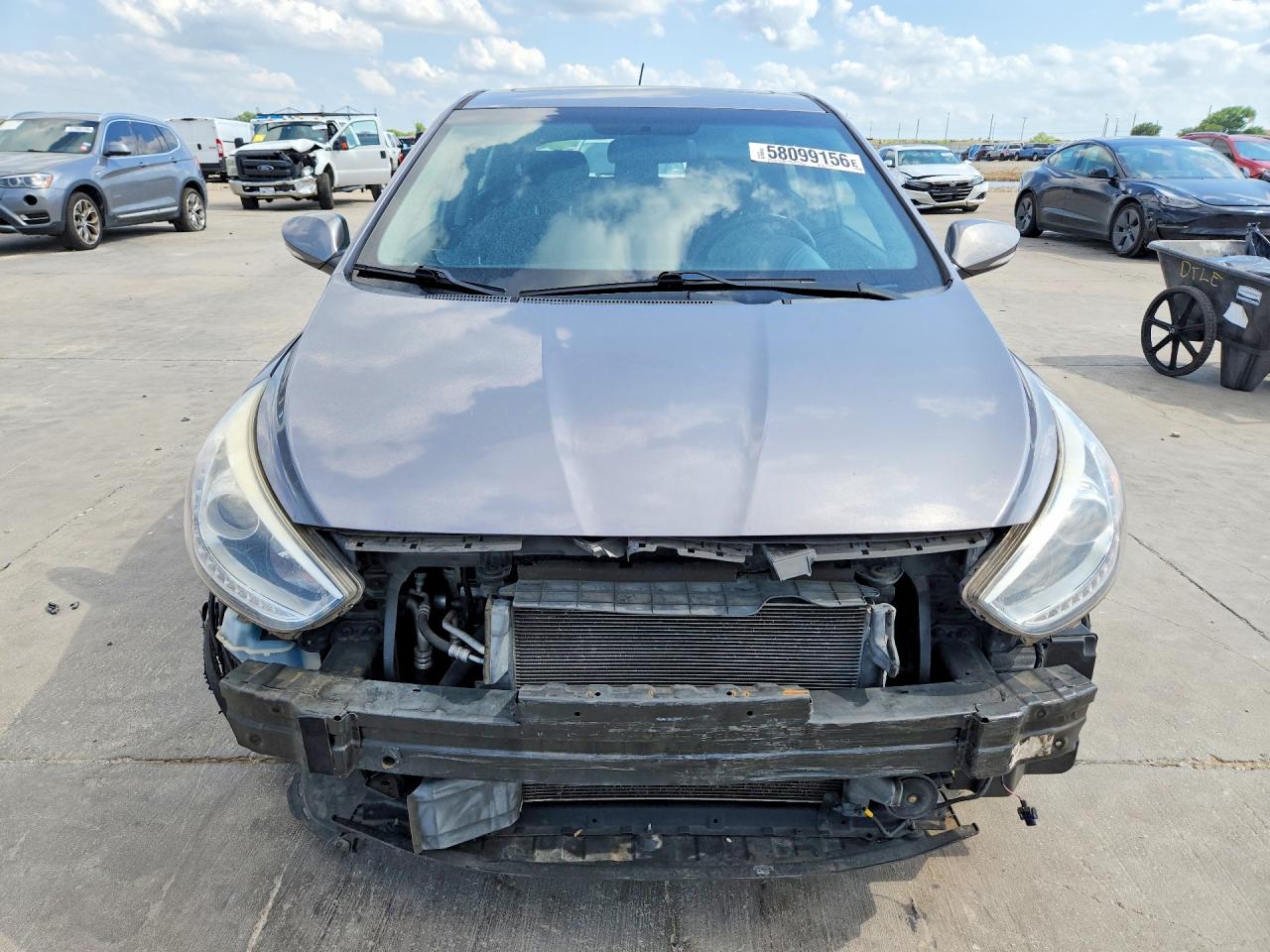 2014 Hyundai Accent VIN KMHCU5AE3EU197475 COPART salvage auction — Front End, TX - SALVAGE VEHICLE TITLE, sold $1,400 on 2026-07-09 (photo 5)