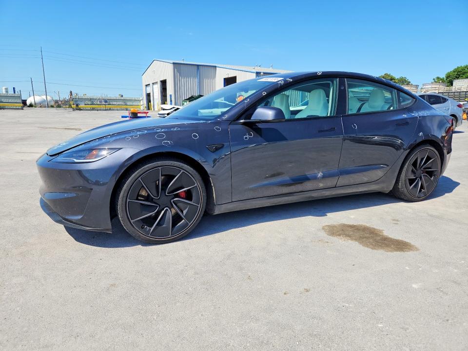 2025 Tesla Model 3 VIN 5YJ3E1ET5SF983365 COPART salvage auction — HAIL, Ok - Cert Of Title-Salvage, sold $18,700 on 2026-07-22 (photo 1)