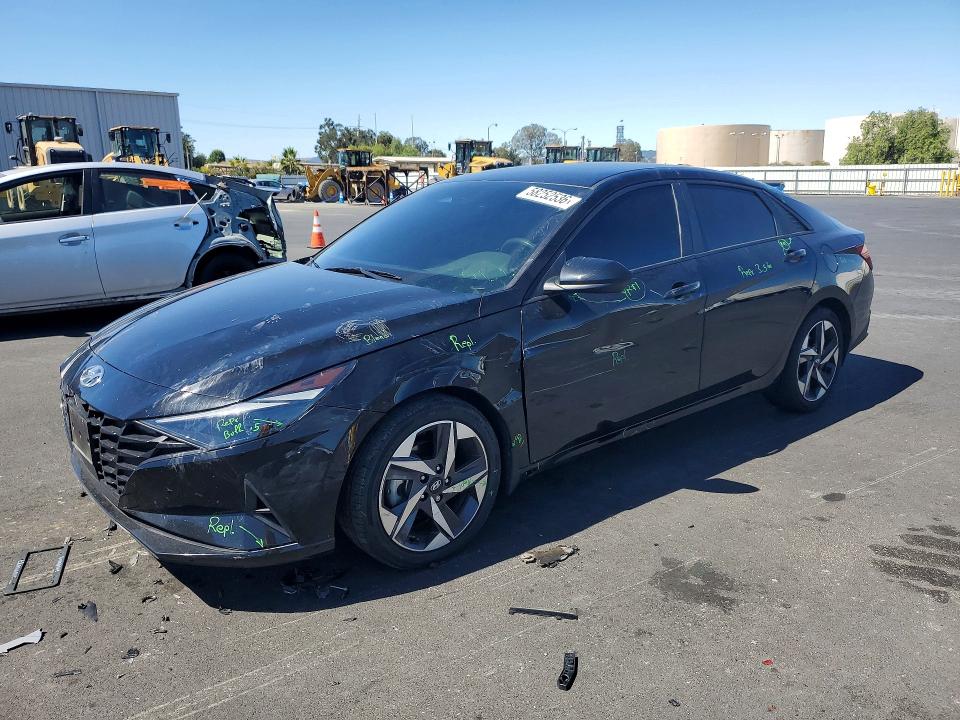 2023 Hyundai Elantra VIN KMHLS4AG9PU472335 COPART salvage auction — FRONT END, Ca - Salvage Certificate, sold $5,500 on 2026-07-15 (photo 1)