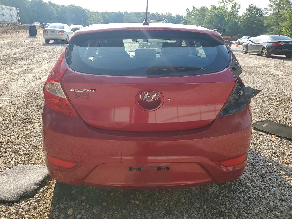 2013 Hyundai Accent VIN KMHCU5AE9DU113917 COPART salvage auction — REAR END, Nc - Salvage Certificate Of Title, sold $375 on 2026-07-31 (photo 6)