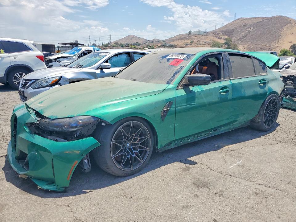2024 BMW M3 VIN WBS33AY00RFT18587 COPART salvage auction — REAR END, Ca - Dis/Dlr/Exp Only Clean Title (P), sold $32,500 on 2026-07-27 (photo 1)
