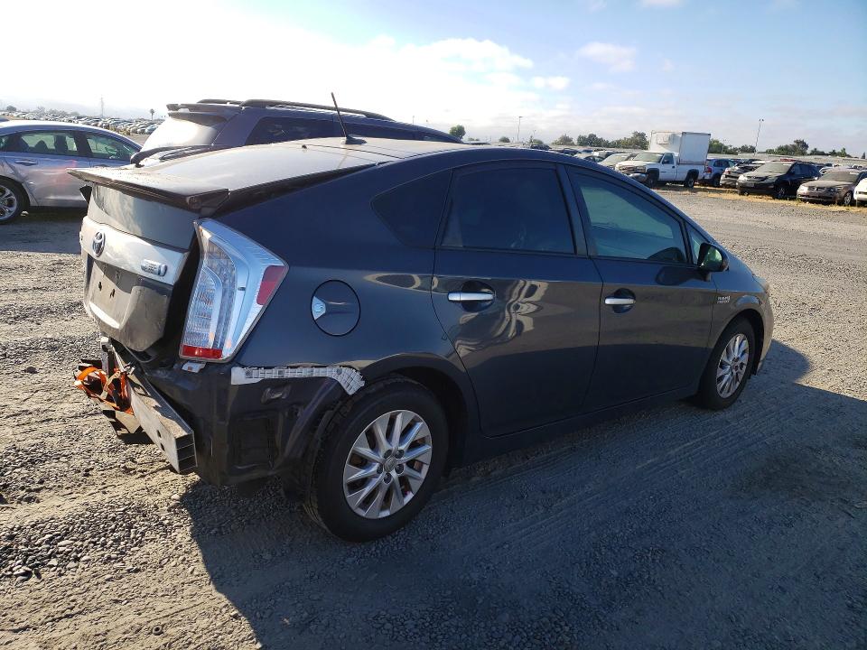 2014 Toyota Prius plug-in VIN JTDKN3DP6E3058560 COPART salvage auction — REAR END, CA - SALVAGE CERTIFICATE, sold $4,000 on 2026-07-14 (photo 3)