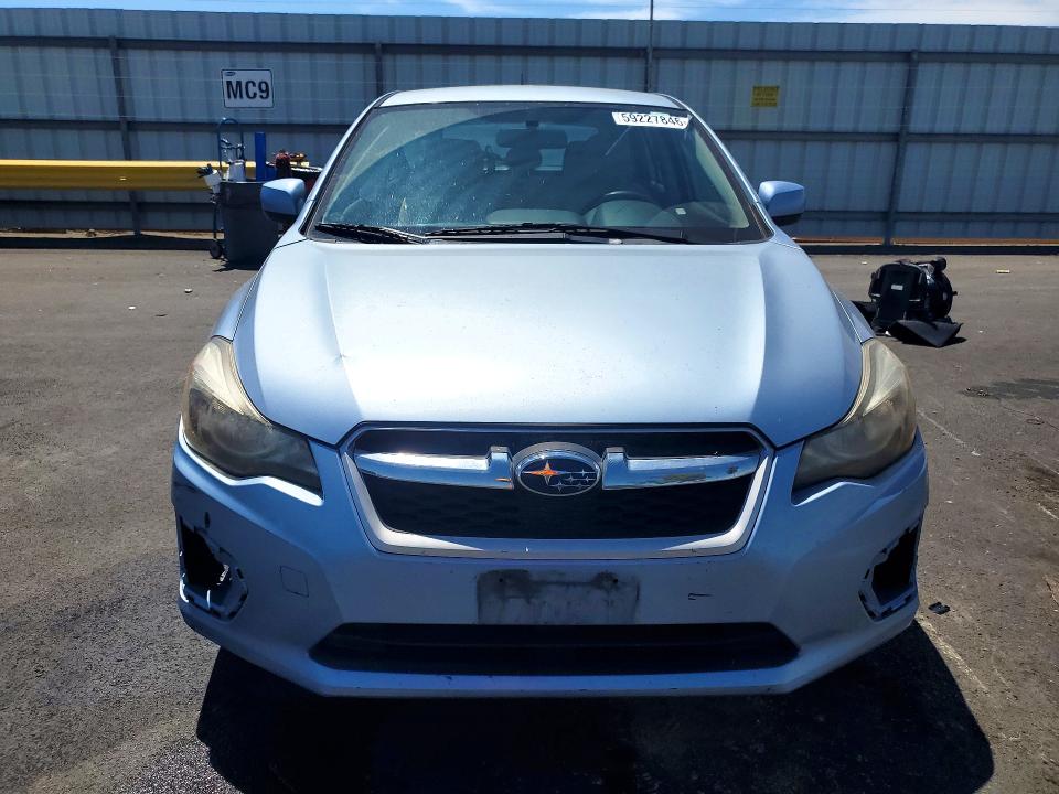 2012 Subaru Impreza VIN JF1GPAC64CH218616 COPART salvage auction — SIDE, CA - SALVAGE CERTIFICATE, sold $175 on 2026-07-13 (photo 5)