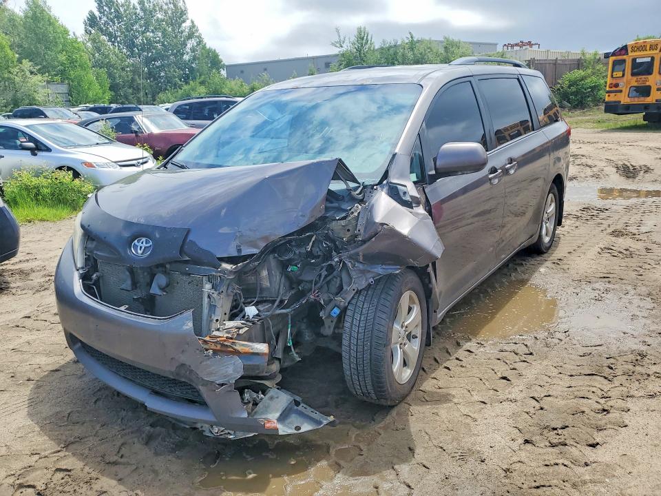 2013 Toyota Sienna VIN 5TDKK3DC8DS355882 COPART salvage auction — FRONT END, ON - PERMIT SALVAGE, sold $2,400 on 2026-07-14 (photo 1)