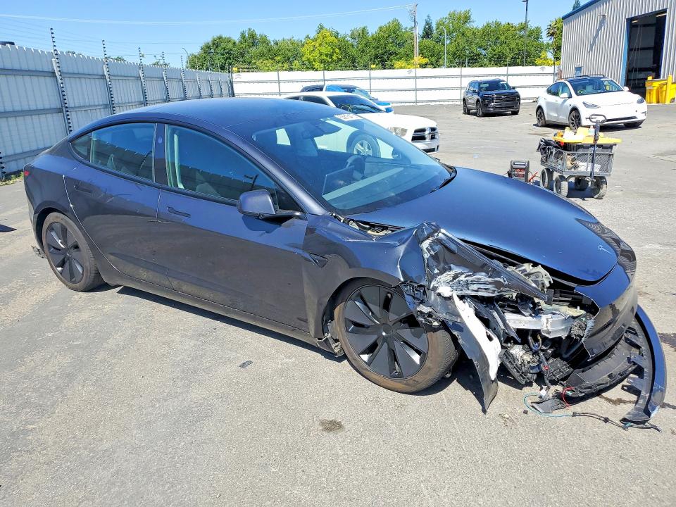 2025 Tesla Model 3 VIN 5YJ3E1EA1SF079236 COPART salvage auction — FRONT END, Ca - Salvage Certificate, sold $13,300 on 2026-07-14 (photo 4)