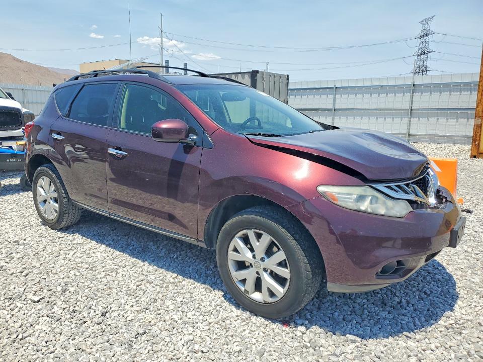 2013 Nissan Murano VIN JN8AZ1MW1DW316206 COPART salvage auction — FRONT END, Nv - Salvage Title, sold $975 on 2026-07-08 (photo 4)