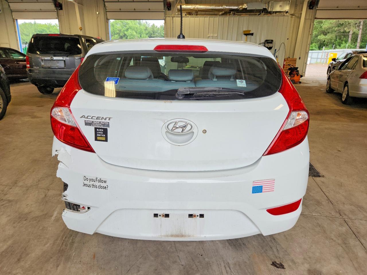 2016 Hyundai Accent VIN KMHCT5AEXGU241350 COPART salvage auction — Rear End, MN - CERT OF TITLE-PR SALV FLOOD, sold $725 on 2026-07-07 (photo 6)