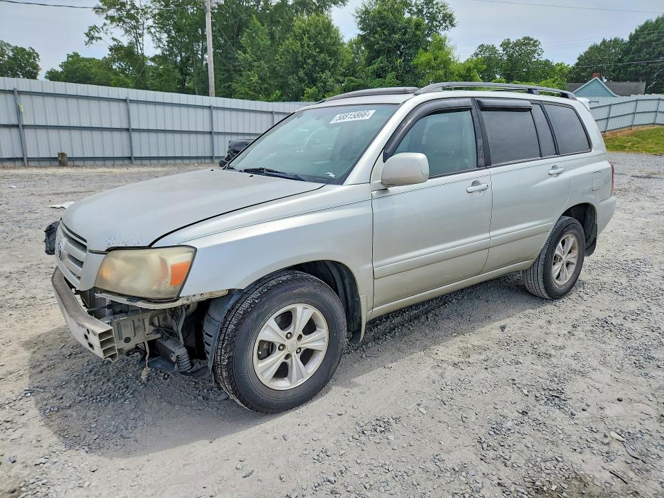 2006 Toyota Highlander VIN JTEGP21A160121248 COPART salvage auction — FRONT END, Nc - Salvage Certificate Of Title, sold $450 on 2026-07-29 (photo 1)