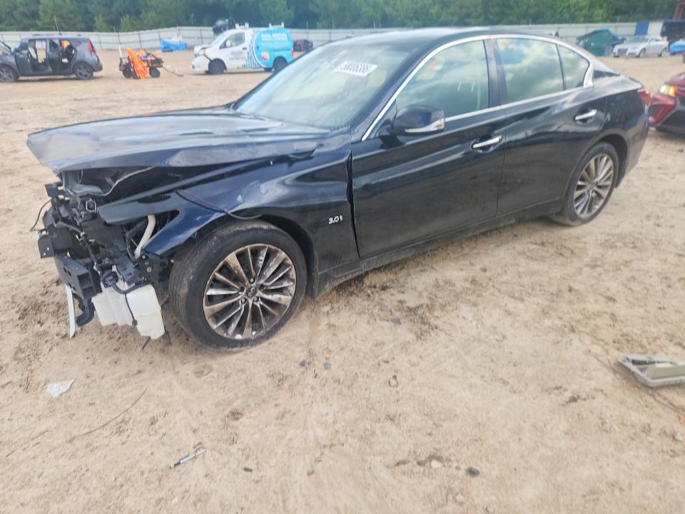 2018 Infiniti Q50 VIN JN1EV7AR9JM443838 COPART salvage auction — FRONT END, SC - CERT OF TITLE-SALVAGE, sold $1,600 on 2026-07-17 (photo 1)