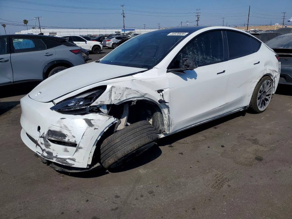 2023 Tesla Model y VIN 7SAYGDEF6PF662022 COPART salvage auction — FRONT END, Ca - Salvage Certificate, sold $7,200 on 2026-07-13 (photo 1)