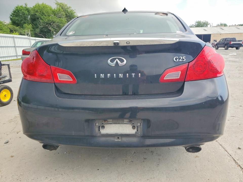 2011 Infiniti G25 VIN JN1DV6AP7BM600921 COPART salvage auction — WATER/FLOOD, TX - SALVAGE VEHICLE TITLE (P), sold $200 on 2026-07-07 (photo 6)
