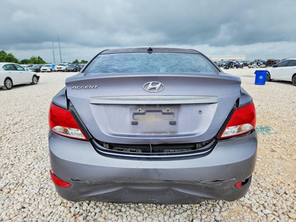 2016 Hyundai Accent VIN KMHCT4AE0GU089394 COPART salvage auction — REAR END, TX - SALVAGE VEHICLE TITLE (P), sold $1,850 on 2026-07-02 (photo 6)