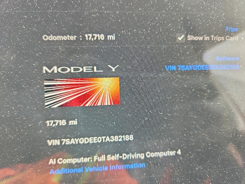 2026 Tesla VIN 7SAYGDEE0TA382188 COPART salvage auction — FRONT END, Va - Cert Of Title - Salvage, sold $16,400 on 2026-07-22 (photo 9)