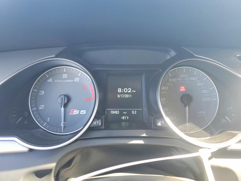 2012 Audi S5 VIN WAUGVAFRXCA017010 COPART salvage auction — FRONT END, Ca - Salvage Certificate, sold $1,350 on 2026-07-07 (photo 9)